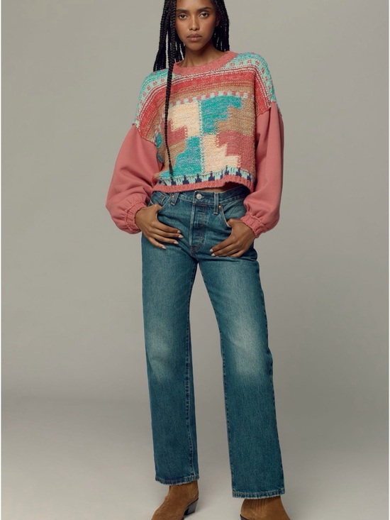 Pilcro Sweaters - NWT Pilcro Billowy-Sleeve Crew-Neck Sweater - XXS
